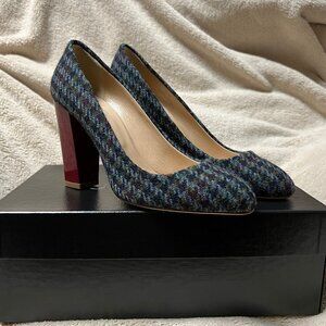 J CREW COORDINATING HOUNDSTOOTH HEELS
